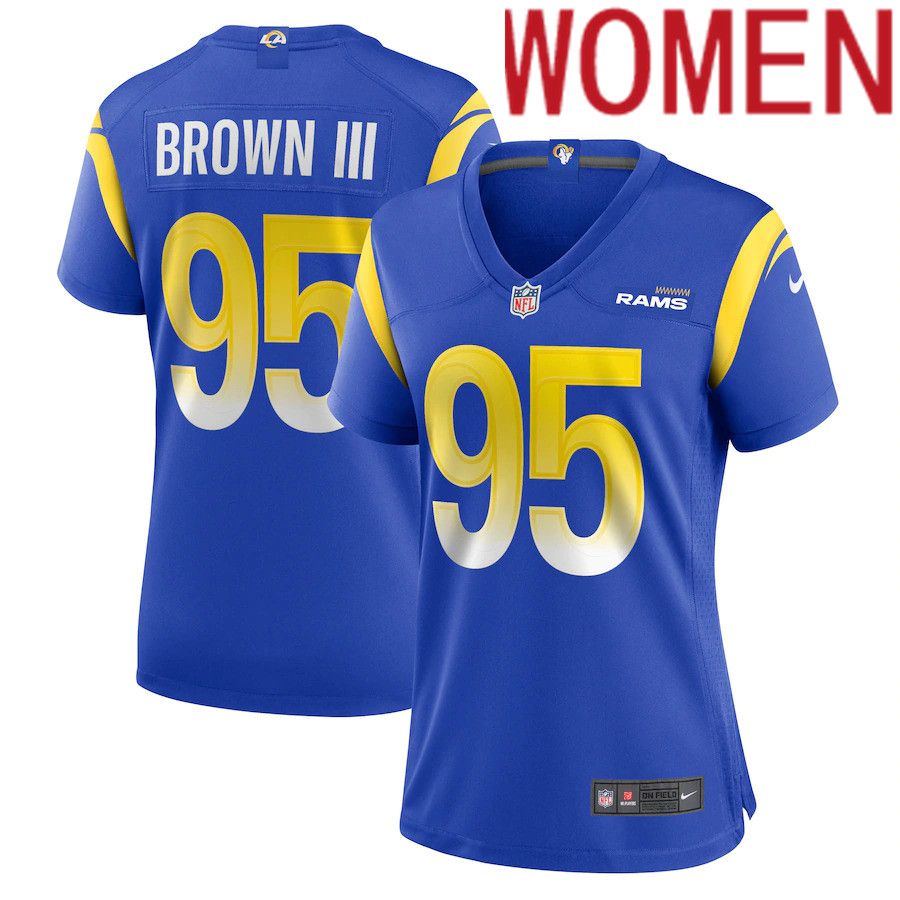 Women Los Angeles Rams #95 Bobby Brown III Nike Royal Game NFL Jersey